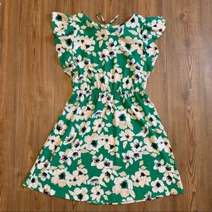 Green and White Floral Dress